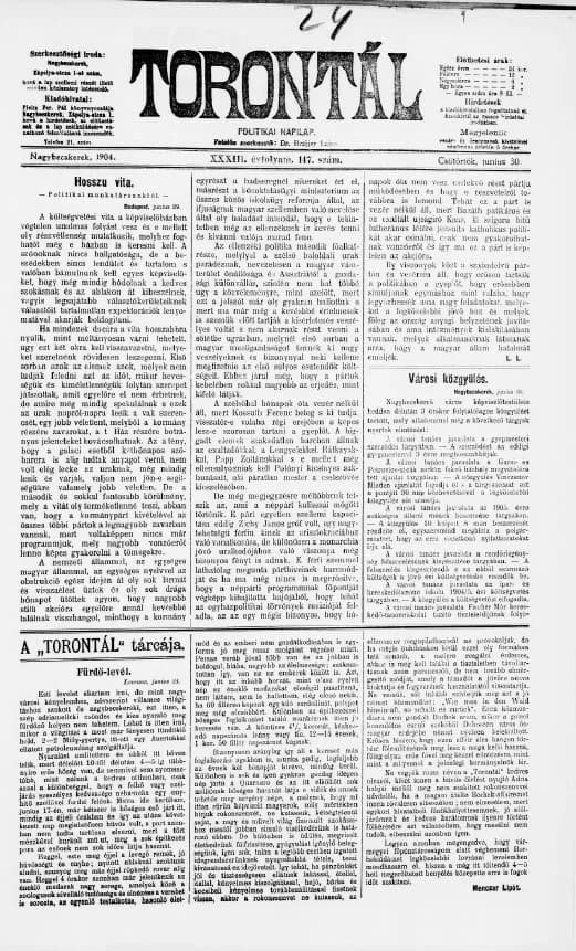 Torontál, 33. évf. 1904. június 30. 147. sz.