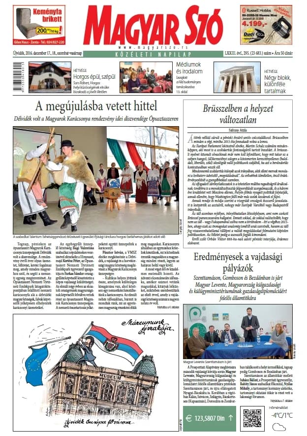 Magyar Szó, 73. évf. 2016. december 17. – 18. 295. sz. 1–42. oldal