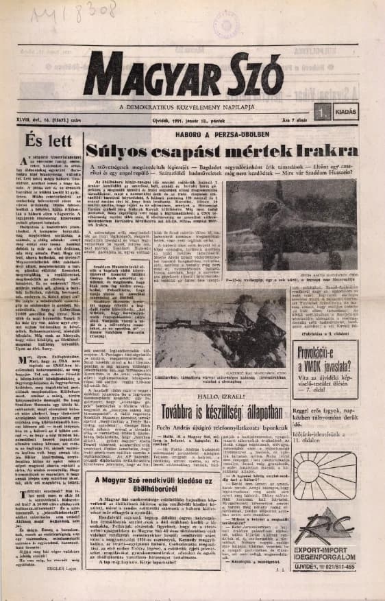 Magyar Szó, 48. évf. 1991. január 18. 16. sz. 1–20. oldal