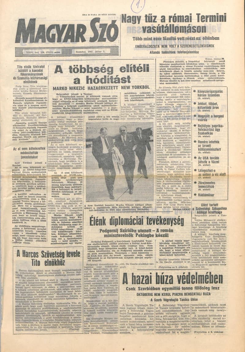 Magyar Szó, 24. évf. 1967. július 1. 178. sz. 1–12. oldal