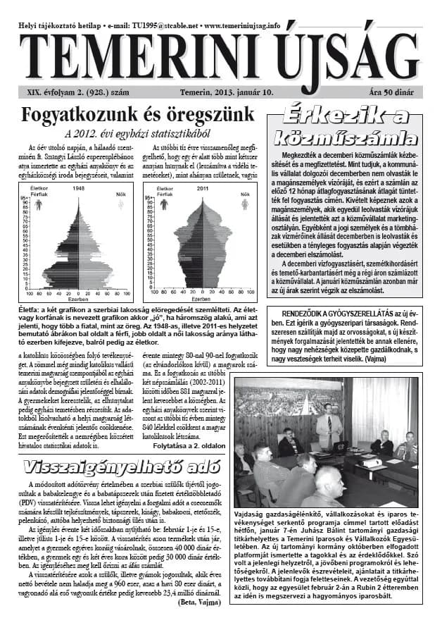 Temerini Újság, 19. évf. 2013. január 10. 2. sz.