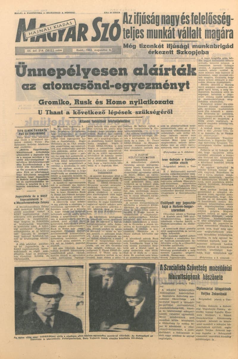 Magyar Szó, 20. évf. 1963. augusztus 6. 214. sz. 1–14. oldal