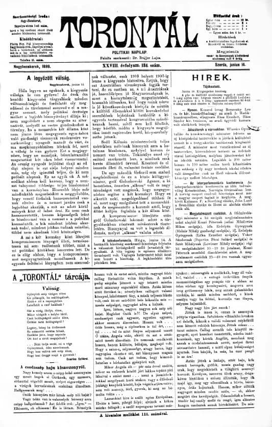 Torontál, 28. évf. 1899. június 14. 134. sz.