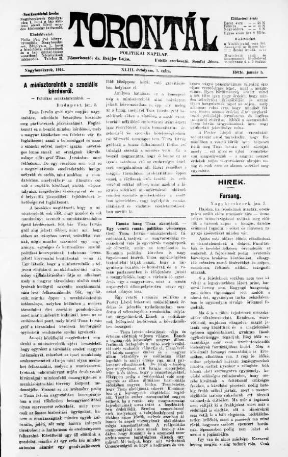 Torontál, 43. évf. 1914. január 5. 3. sz.