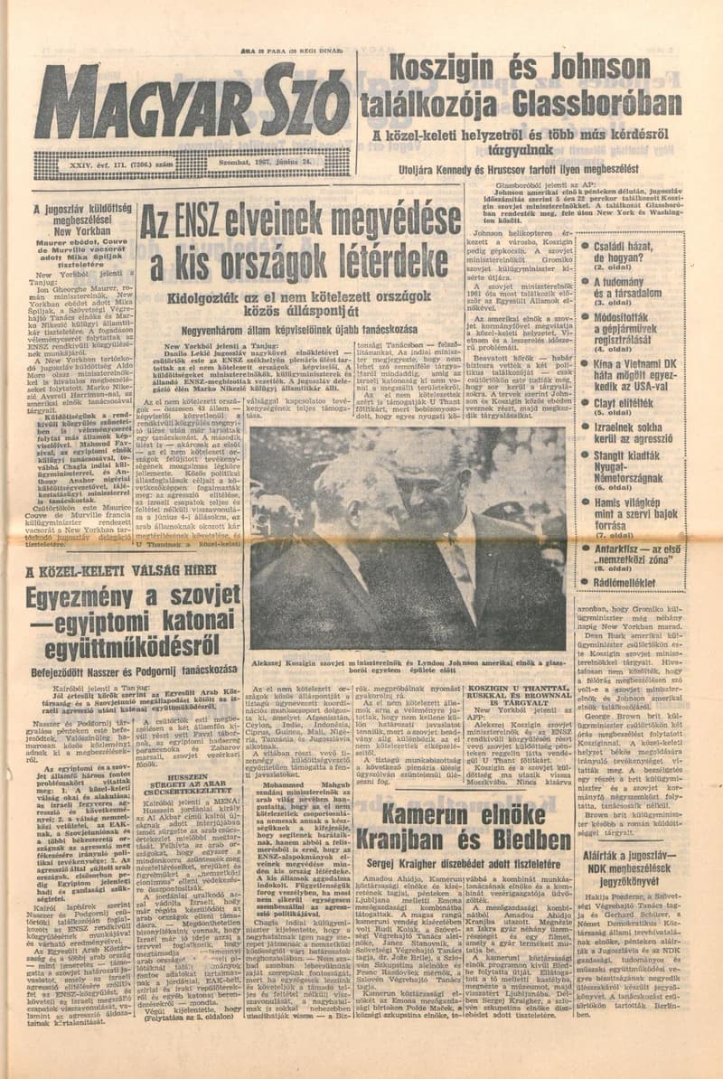 Magyar Szó, 24. évf. 1967. június 24. 171. sz. 1–12. oldal