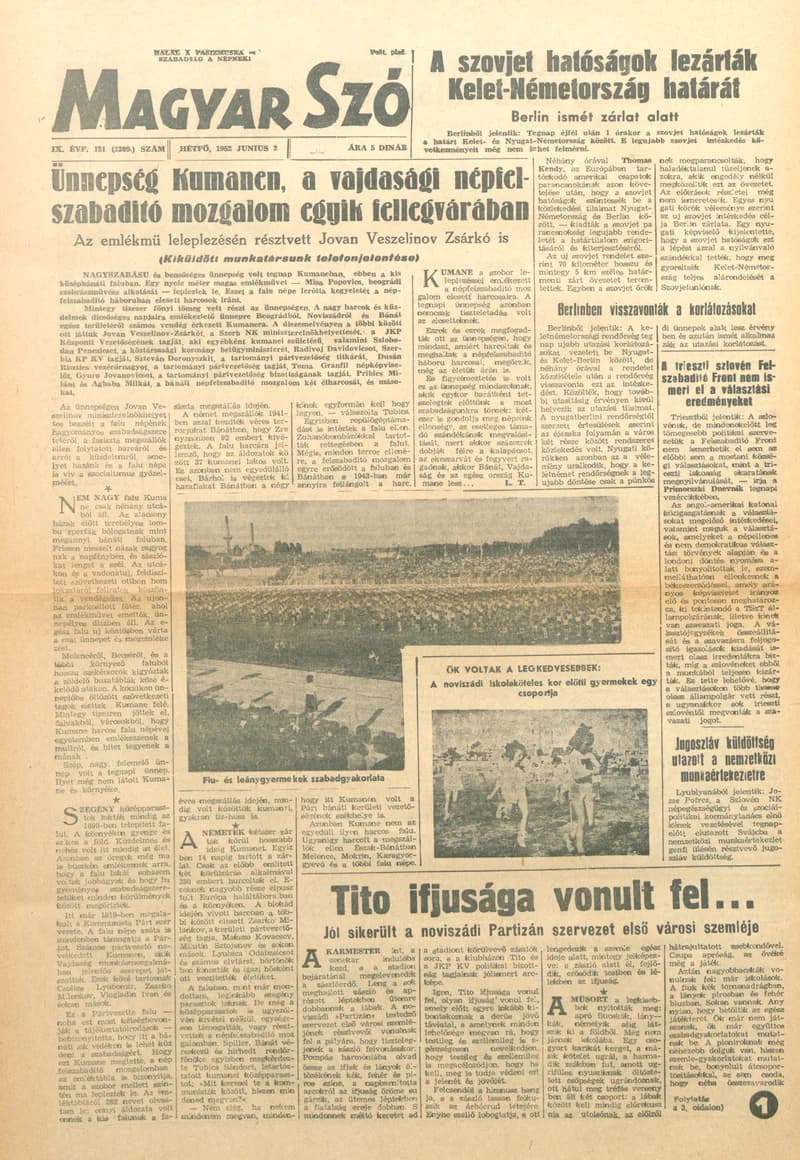 Magyar Szó, 9. évf. 1952. június 2. 131. sz. 1–4. oldal