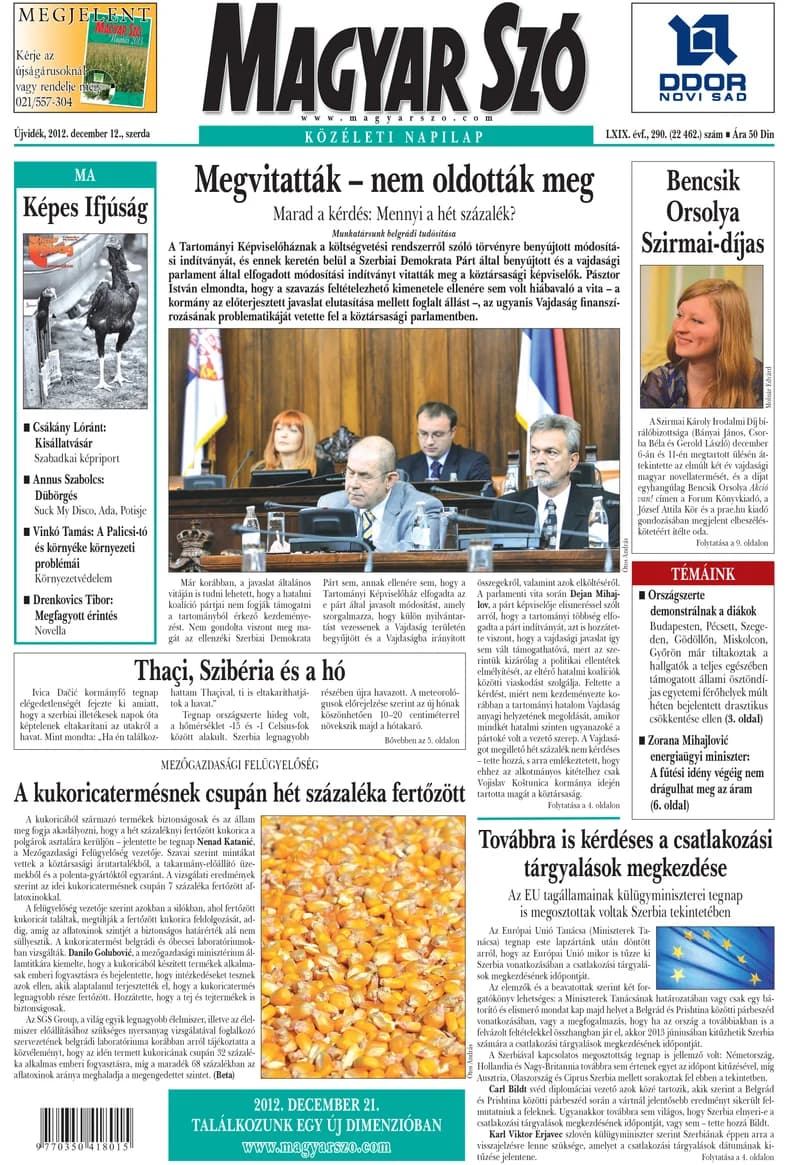 Magyar Szó, 69. évf. 2012. december 12. 290. sz. 1–20. oldal