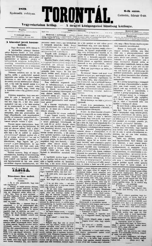 Torontál, 8. évf. 1879. február 6. 6. sz.
