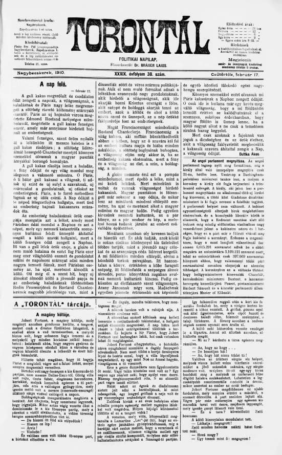Torontál, 39. évf. 1910. február 17. 38. sz.