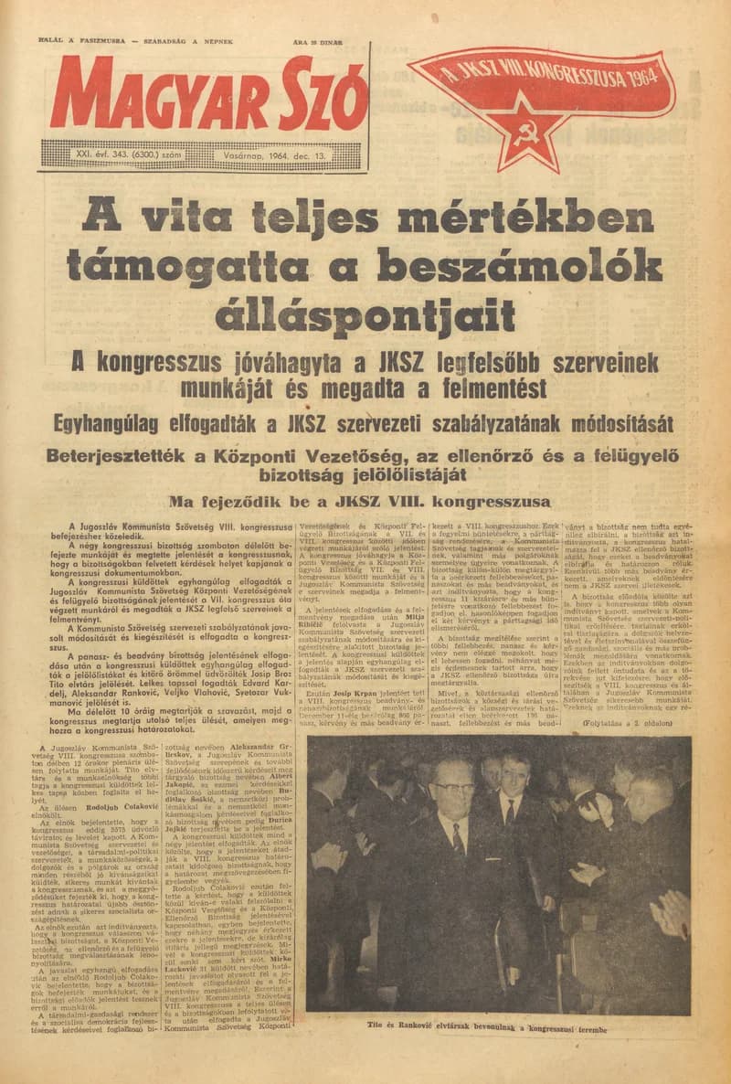 Magyar Szó, 21. évf. 1964. december 13. 343. sz. 1–24. oldal