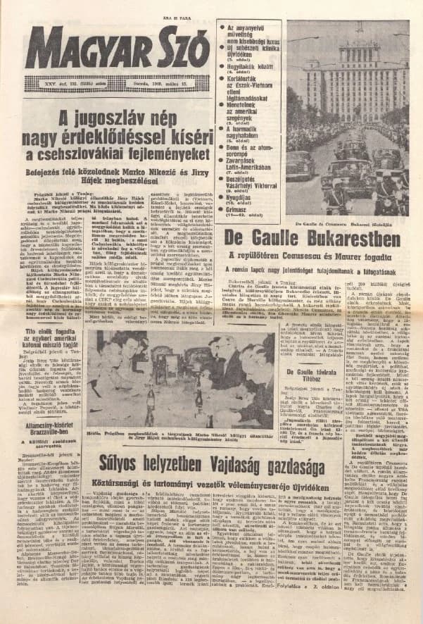 Magyar Szó, 25. évf. 1968. május 15. 132. sz. 1–16. oldal