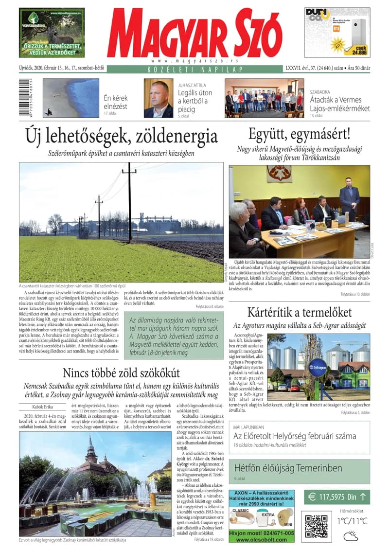 Magyar Szó, 77. évf. 2020. február 15. – 17. 37. sz. 1–32. oldal