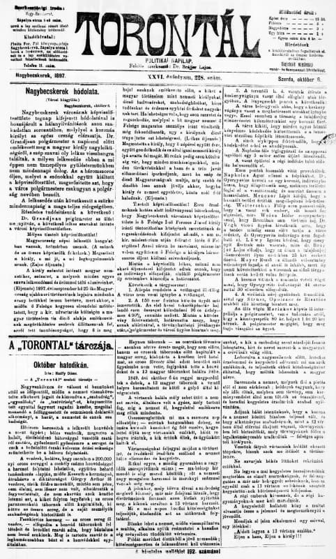 Torontál, 26. évf. 1897. október 6. 228. sz.