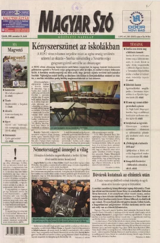 Magyar Szó, 66. évf. 2009. november 10. 263. sz. 1–20. oldal