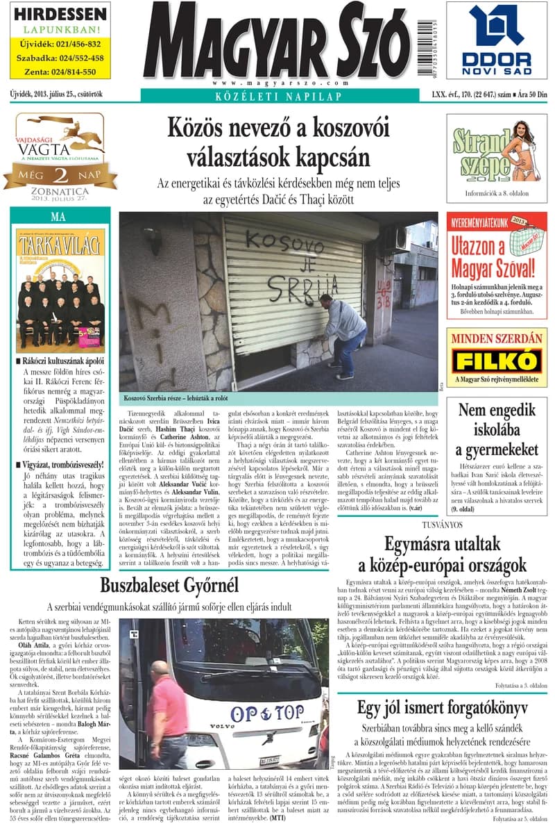 Magyar Szó, 70. évf. 2013. július 25. 170. sz. 1–20. oldal