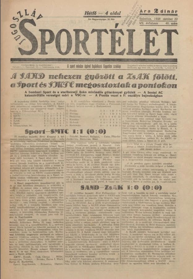 Jugoszláv sportélet, 7. évf. 1928. október 22. 40. sz.