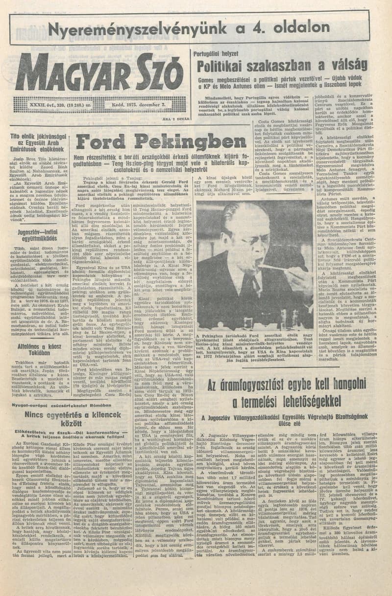 Magyar Szó, 32. évf. 1975. december 2. 330. sz.