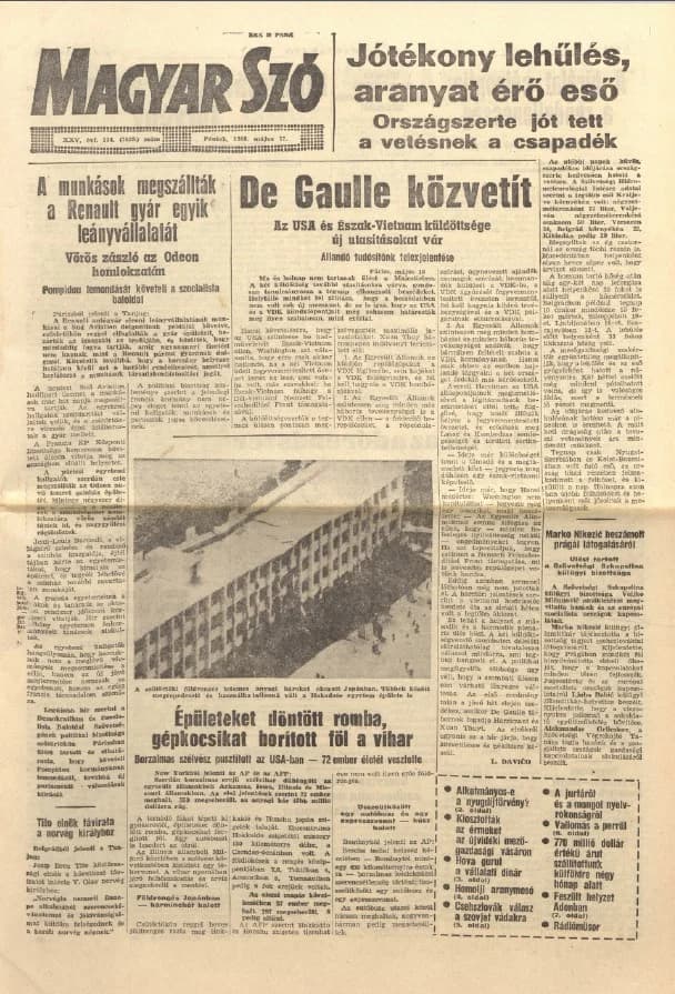 Magyar Szó, 25. évf. 1968. május 17. 134. sz. 1–16. oldal