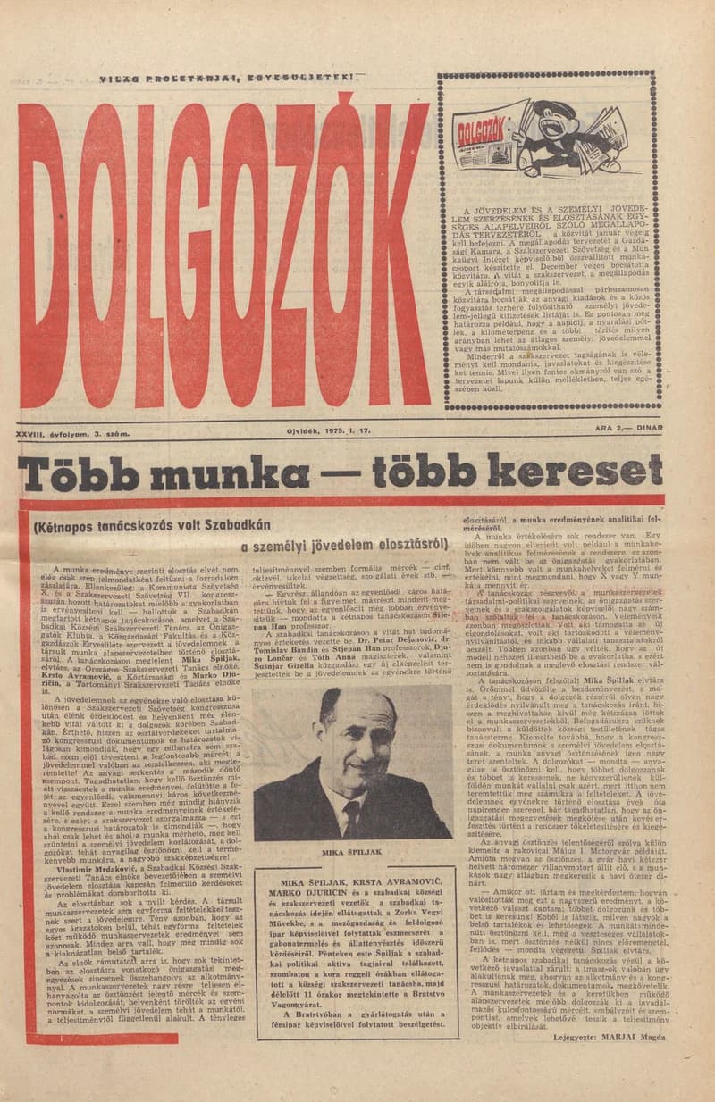 Dolgozók, 29. évf. 1975. január 17. 3. sz.