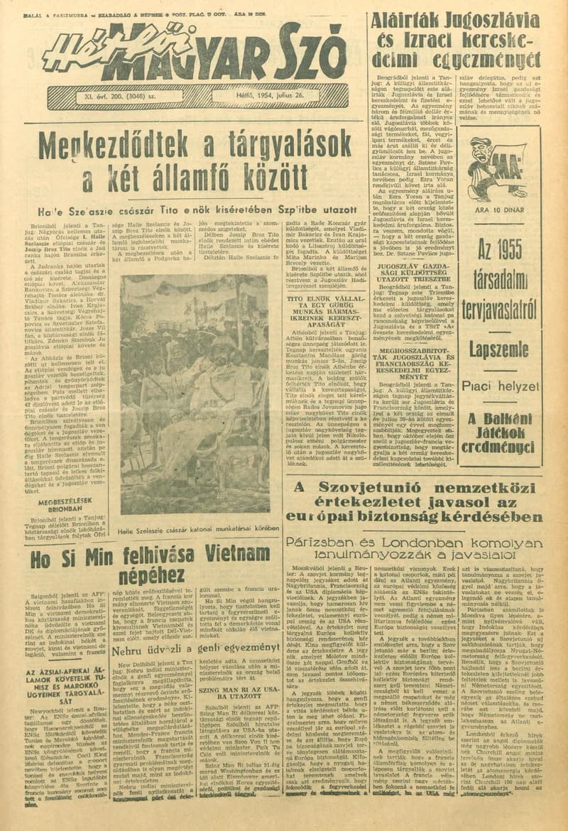 Magyar Szó, 11. évf. 1954. július 26. 200. sz. 1–6. oldal