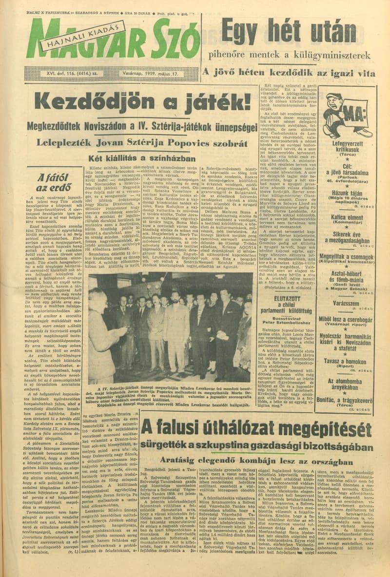 Magyar Szó, 16. évf. 1959. május 17. 116. sz. 1–24. oldal