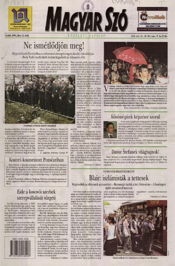 Magyar Szó, 62. évf. 2005. július 12. 161. sz. 1–20. oldal