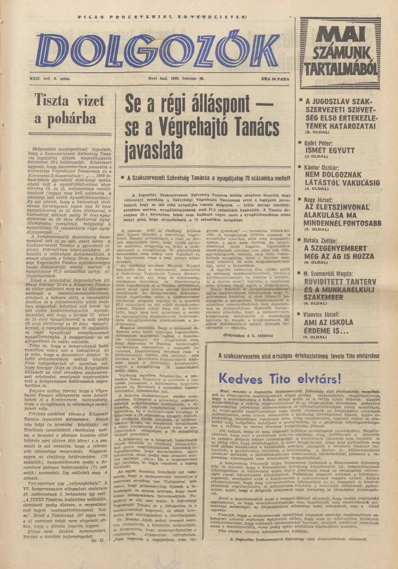Dolgozók, 23. évf. 1969. február 28. 8. sz.