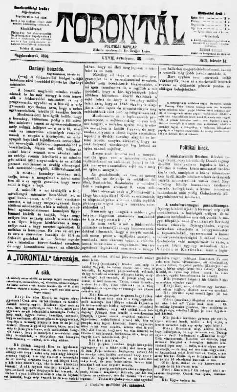 Torontál, 27. évf. 1898. február 14. 35. sz.