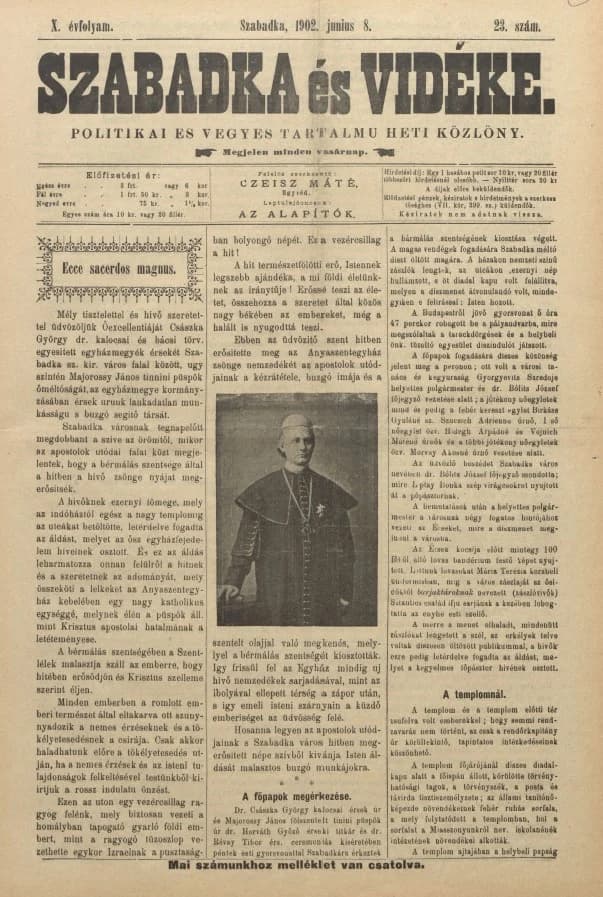 Szabadka és vidéke II, 10. évf. 1902. június 8. 23. sz.
