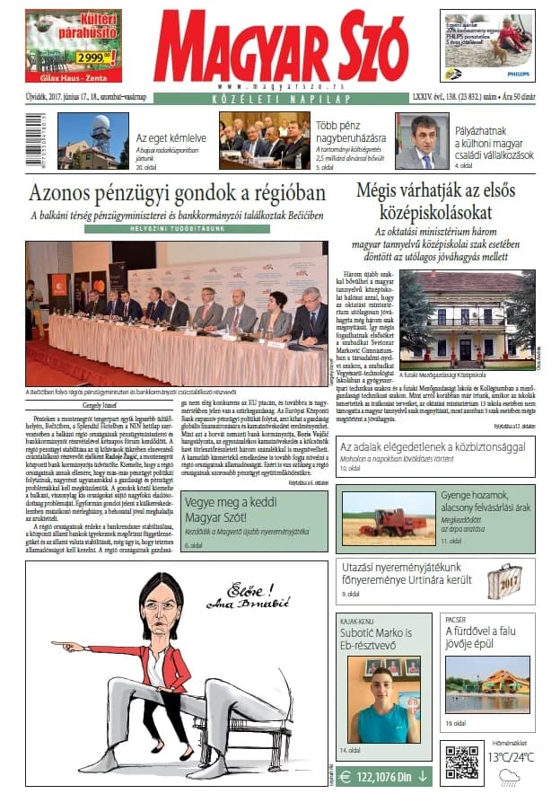 Magyar Szó, 74. évf. 2017. június 17. – 18. 138. sz. 1–32. oldal