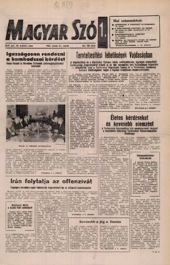 Magyar Szó, 44. évf. 1987. január 21. 19. sz. 1–16. oldal