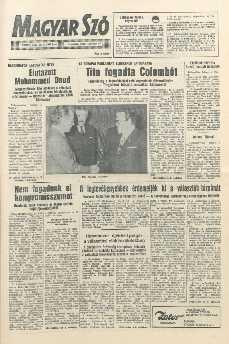 Magyar Szó, 35. évf. 1978. február 25. 54. sz. 1–20. oldal