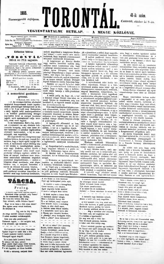 Torontál, 14. évf. 1885. október 8. 41. sz.