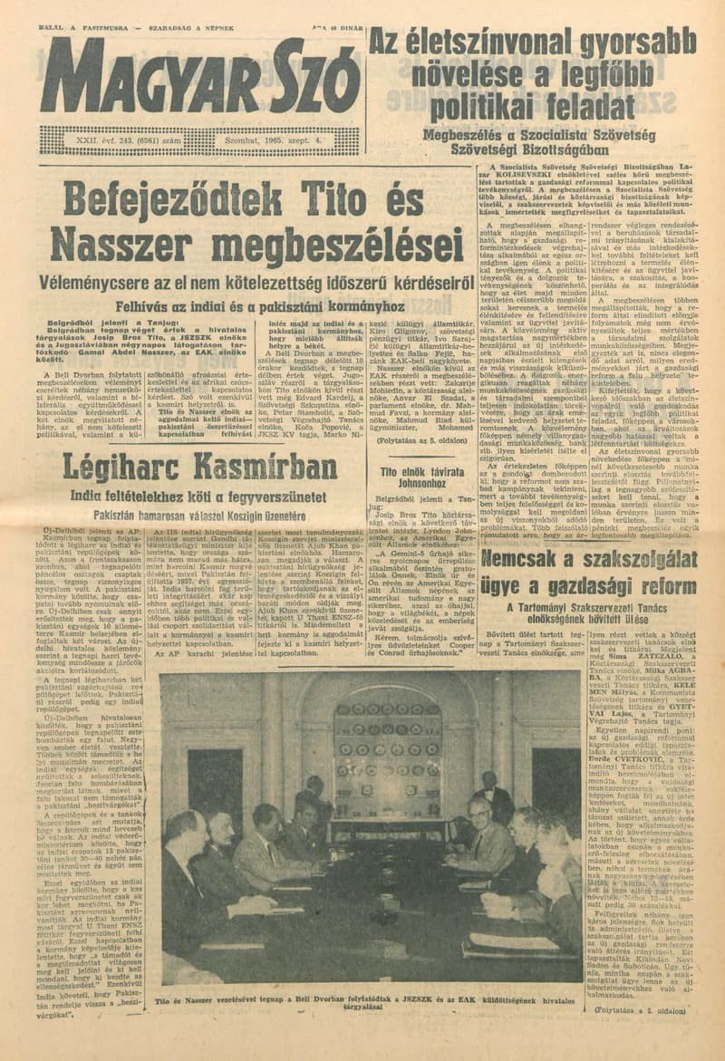 Magyar Szó, 22. évf. 1965. szeptember 4. 243. sz. 1–12. oldal