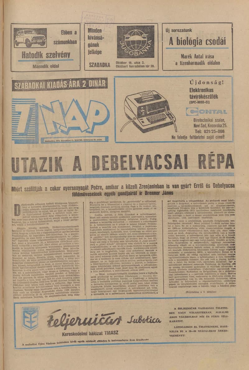 7 Nap, 29. évf. 1974. december 13. 50. sz. 1–32. oldal