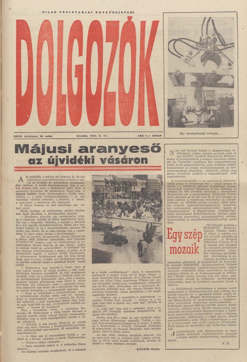 Dolgozók, 28. évf. 1974. május 17. 20. sz.