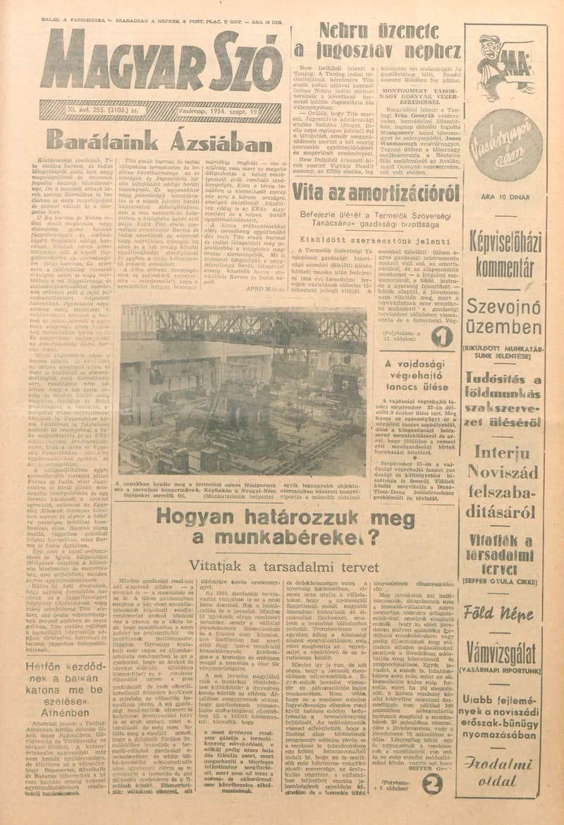Magyar Szó, 11. évf. 1954. szeptember 19. 255. sz. 1–14. oldal