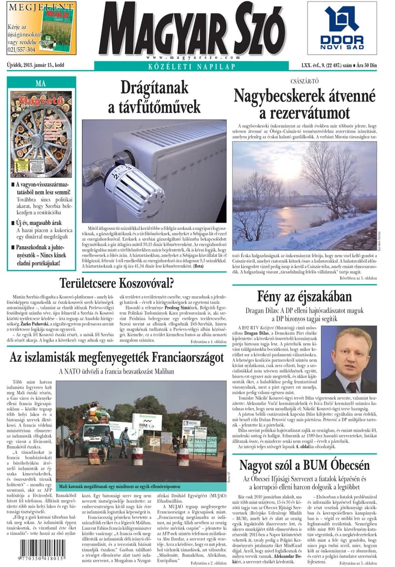 Magyar Szó, 70. évf. 2013. január 15. 10. sz. 1–20. oldal