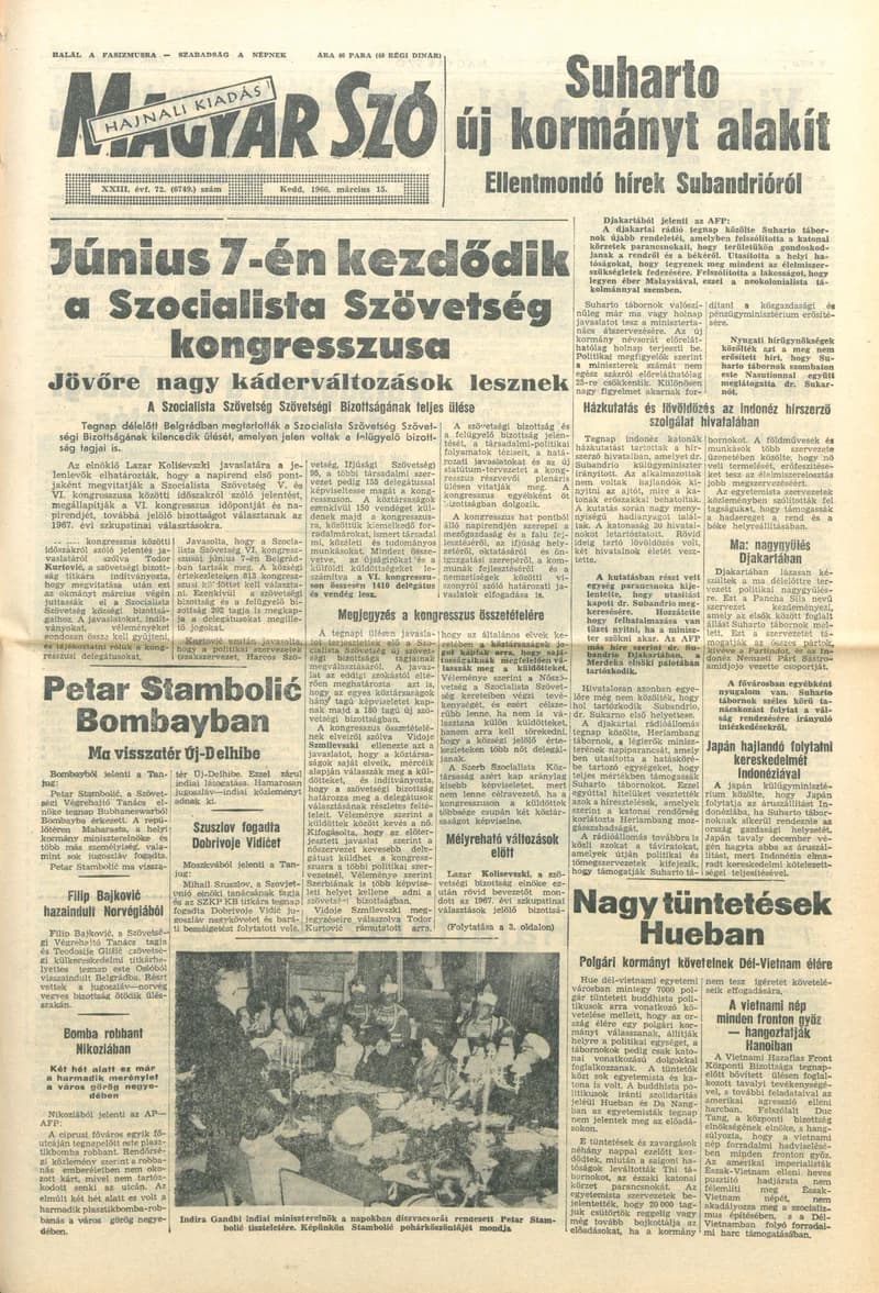 Magyar Szó, 23. évf. 1966. március 15. 72. sz.