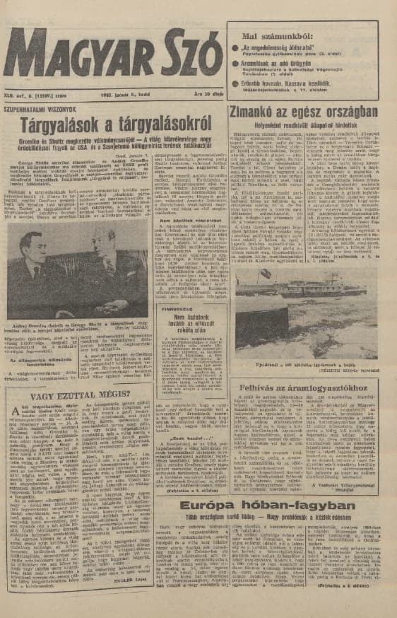 Magyar Szó, 42. évf. 1985. január 8. 6. sz. 1–24. oldal