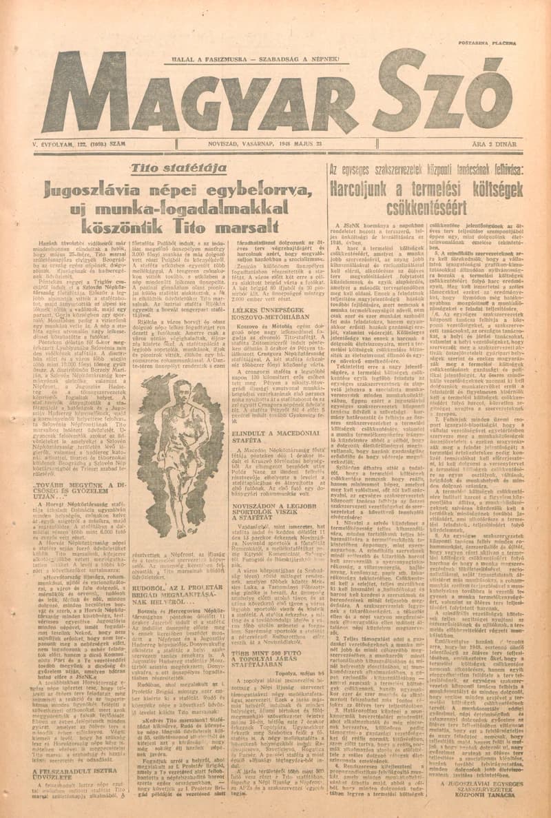 Magyar Szó, 5. évf. 1948. május 23. 122. sz. 1–4. oldal