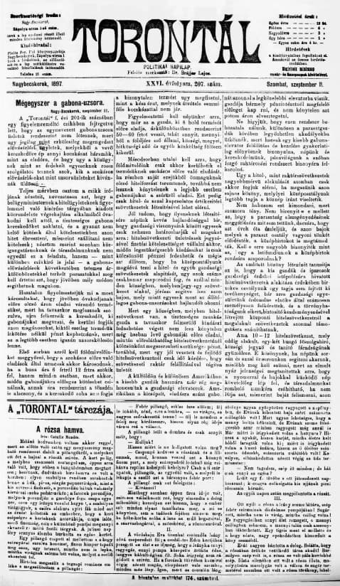 Torontál, 26. évf. 1897. szeptember 11. 207. sz.