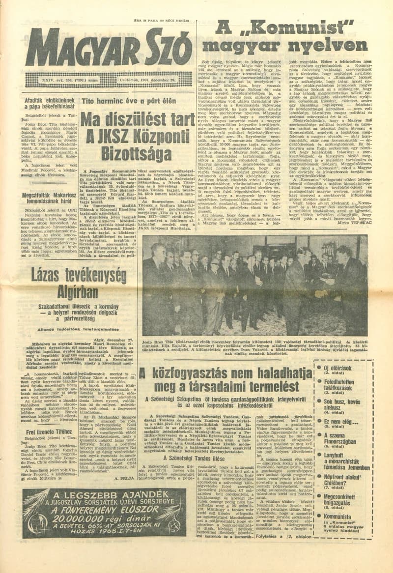 Magyar Szó, 24. évf. 1967. december 28. 356. sz. 1–16. oldal