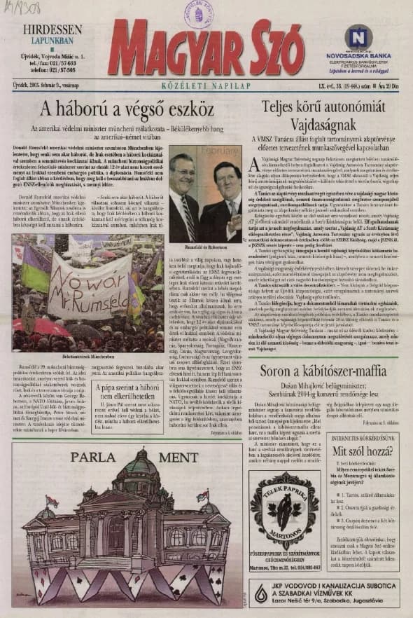 Magyar Szó, 60. évf. 2003. február 9. 33. sz. 1–24. oldal