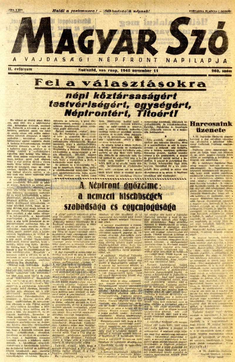 Magyar Szó, 2. évf. 1945. november 11. 262. sz. 1–6. oldal