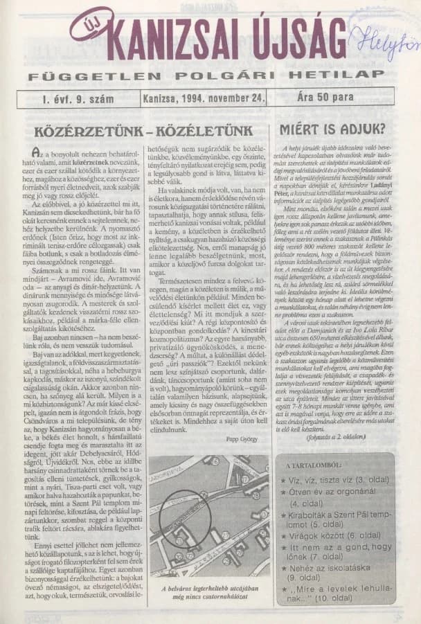 Új Kanizsai Újság, 1. évf. 1994. november 24. 9. sz.