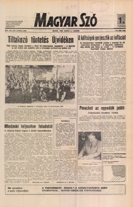 Magyar Szó, 45. évf. 1988. október 6. 276. sz.