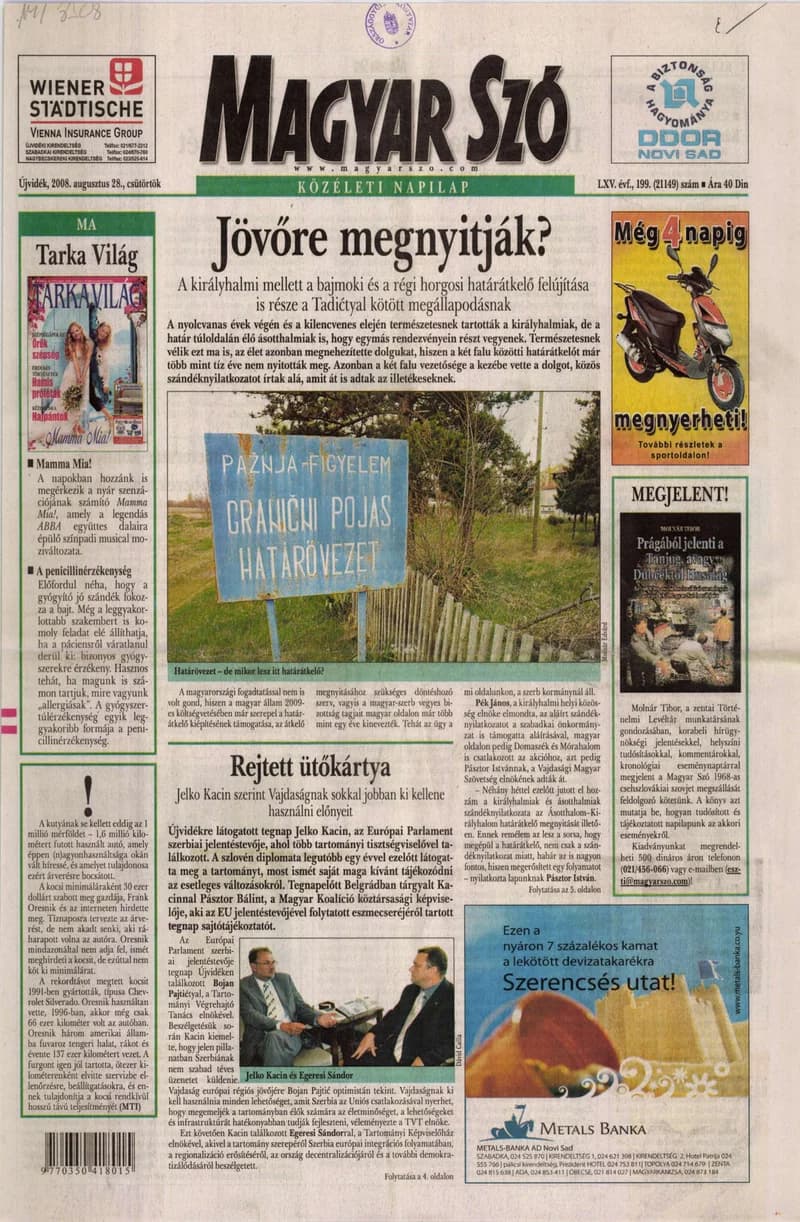 Magyar Szó, 65. évf. 2008. augusztus 28. 199. sz. 1–20. oldal