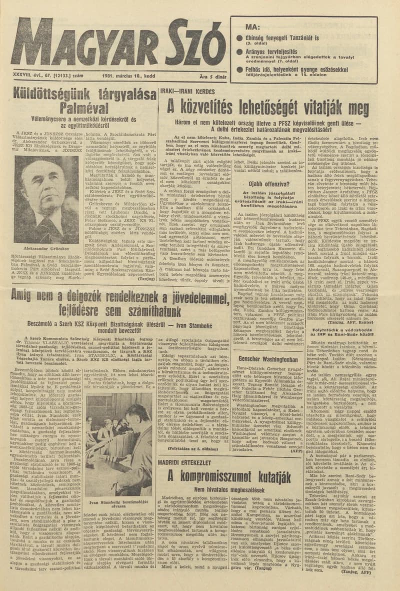 Magyar Szó, 38. évf. 1981. március 10. 67. sz.