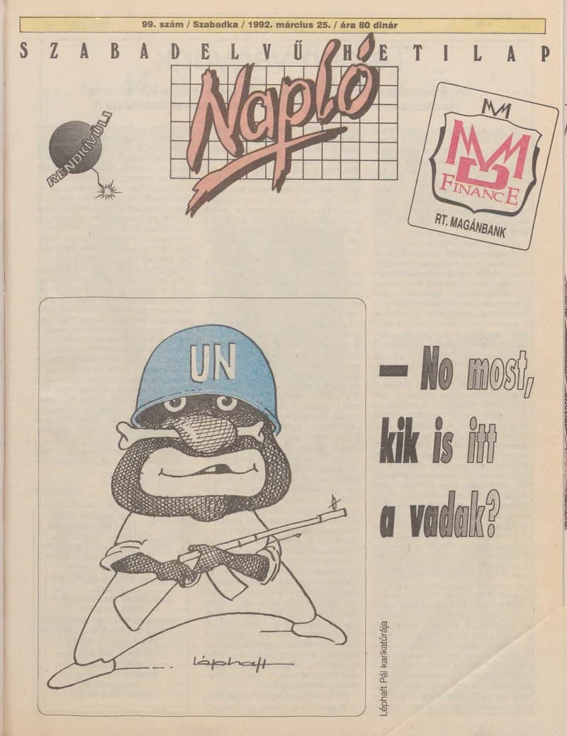 Napló - Szabadelvű hetilap, 3. évf. 1992. március 25. 99. sz.